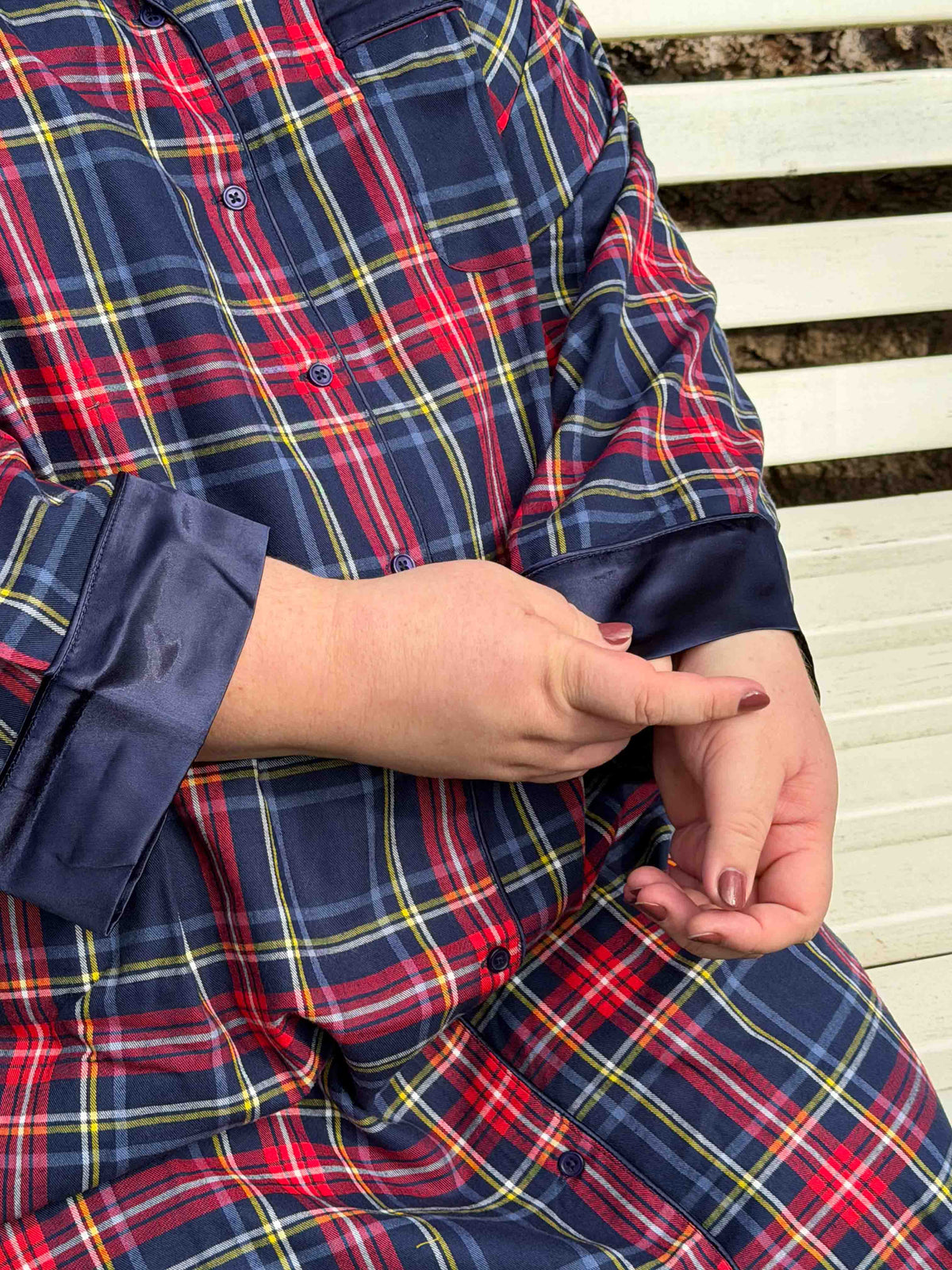 Melanie woven tartan nightgown - Hank & Hera sleepwear, inclusive sizes XS–4XL