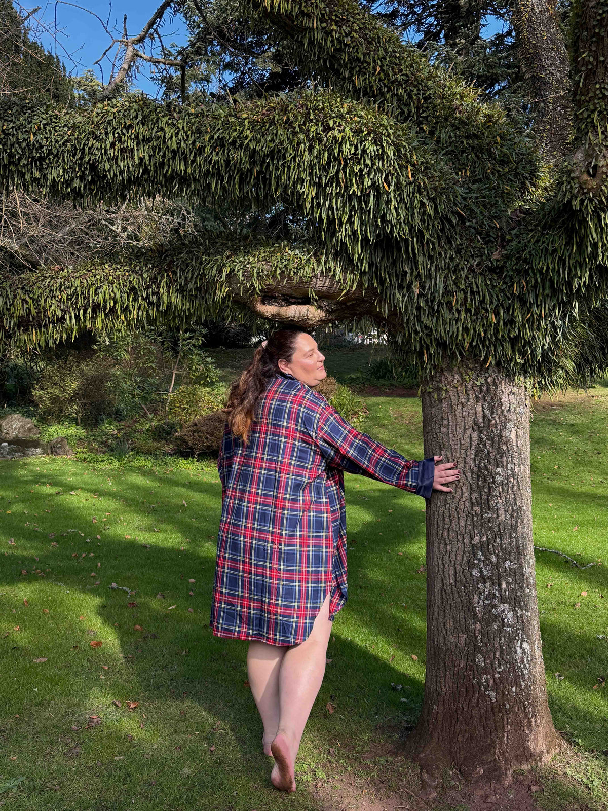 Melanie woven tartan nightgown - Hank & Hera sleepwear, inclusive sizes XS–4XL