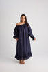 Kareena linen nightgown in Navy - Hank & Hera sleepwear, inclusive sizes XS–4XL
