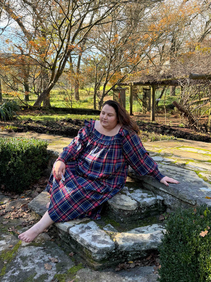 Winter Polly woven tartan nightgown - Hank &amp; Hera sleepwear, inclusive sizes XS–4XL
