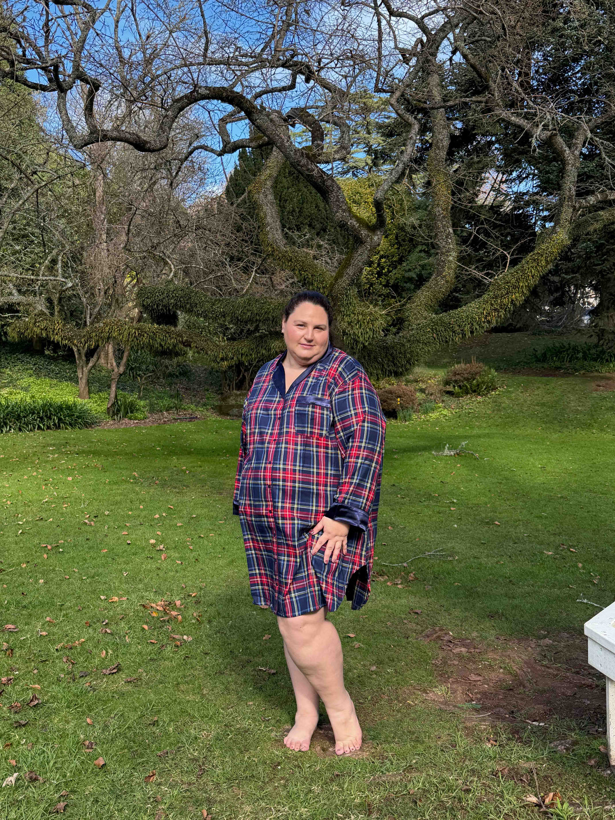 Melanie woven tartan nightgown - Hank &amp; Hera sleepwear, inclusive sizes XS–4XL