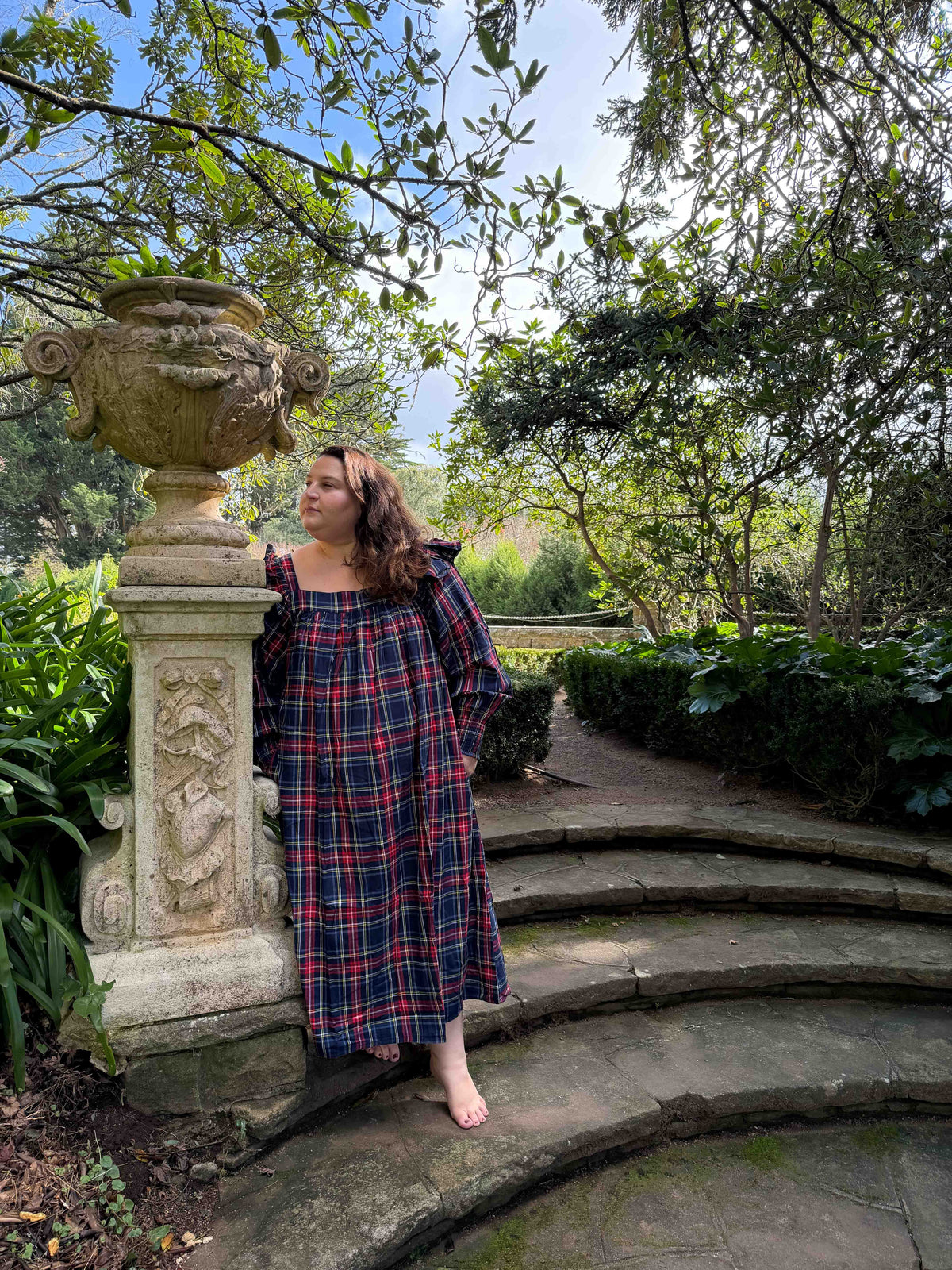 Winter Polly woven tartan nightgown - Hank &amp; Hera sleepwear, inclusive sizes XS–4XL
