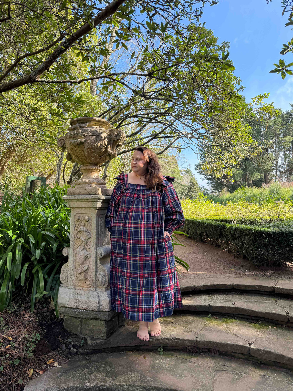 Winter Polly woven tartan nightgown - Hank &amp; Hera sleepwear, inclusive sizes XS–4XL