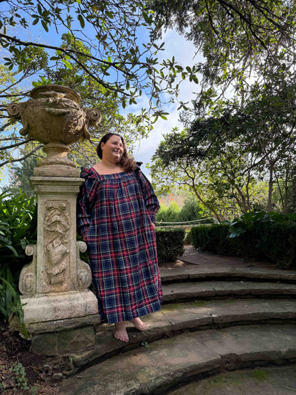 Winter Polly woven tartan nightgown - Hank &amp; Hera sleepwear, inclusive sizes XS–4XL