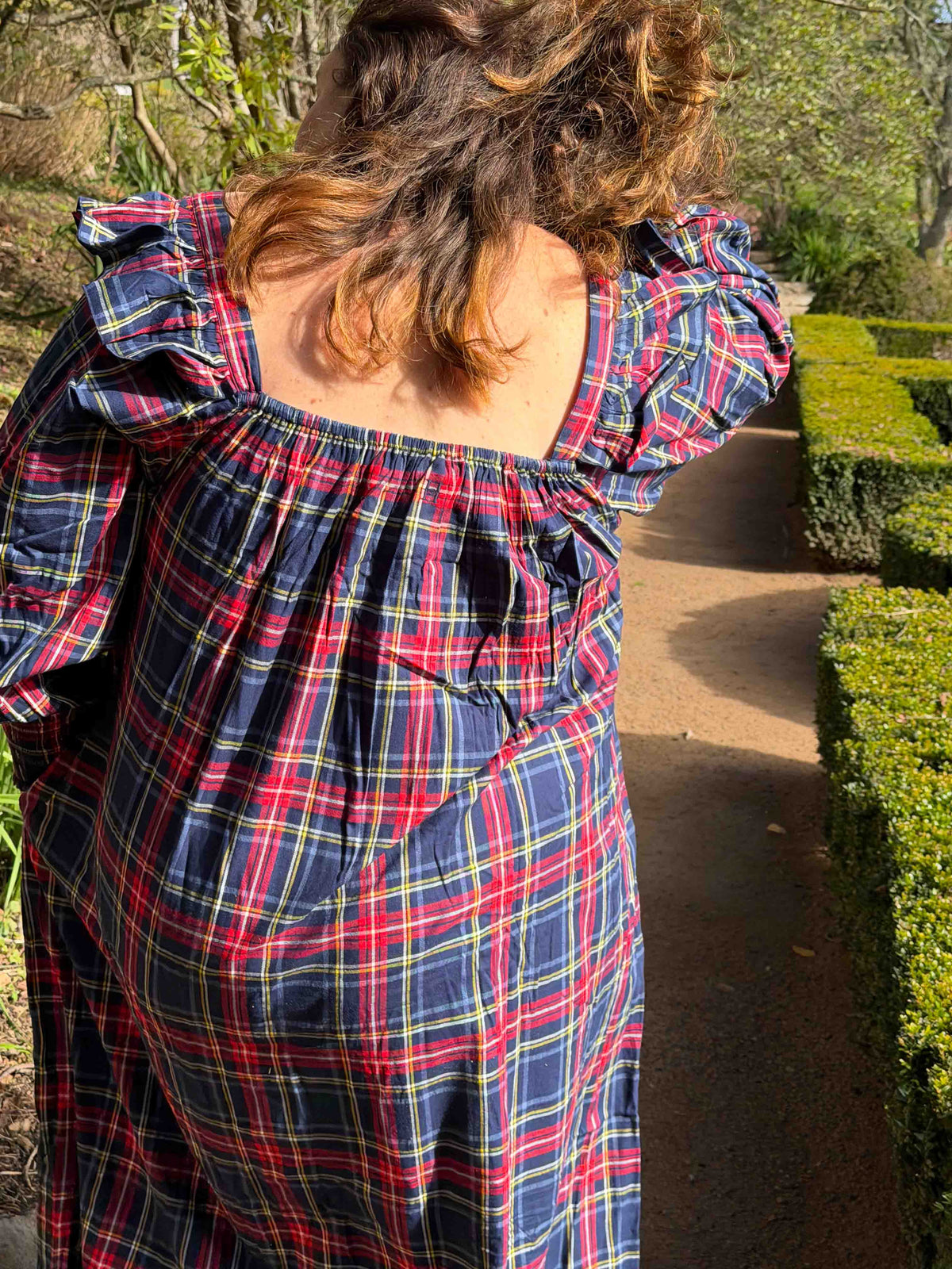 Winter Polly woven tartan nightgown - Hank &amp; Hera sleepwear, inclusive sizes XS–4XL