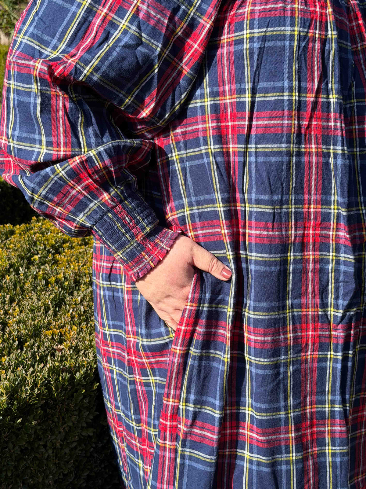 Winter Polly woven tartan nightgown - Hank &amp; Hera sleepwear, inclusive sizes XS–4XL