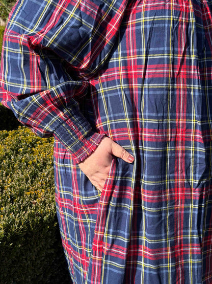 Winter Polly woven tartan nightgown - Hank &amp; Hera sleepwear, inclusive sizes XS–4XL