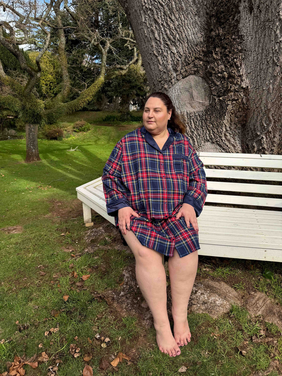 Melanie woven tartan nightgown - Hank &amp; Hera sleepwear, inclusive sizes XS–4XL